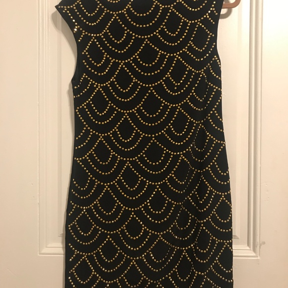 Trina Turk little black dress w/ gold detail s 2 - Picture 2 of 3